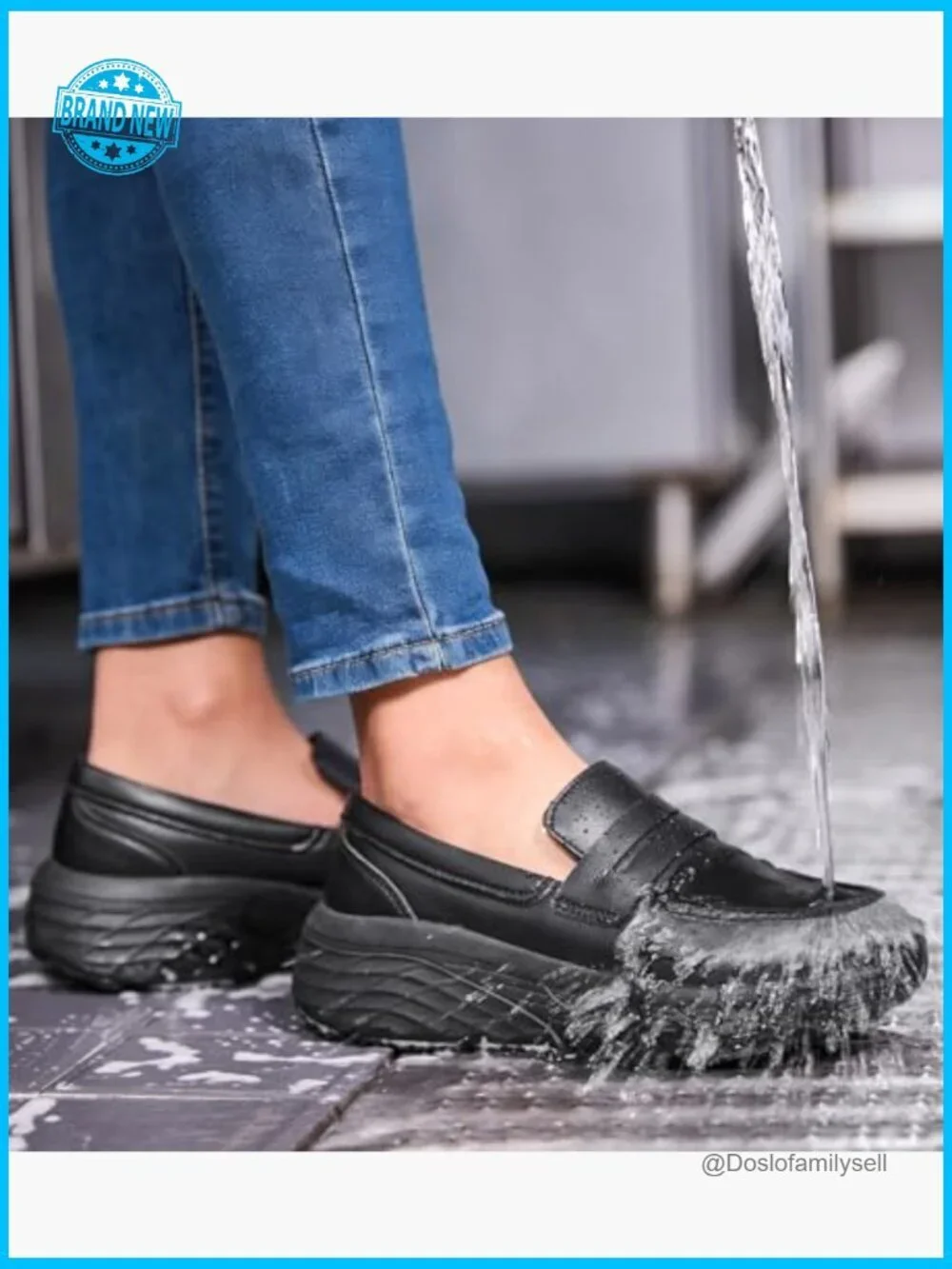Slip-Resistant Loafers Non-Slip Work Shoes Waterproof Comfortable Chunky Penny